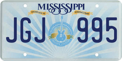 MS license plate JGJ995