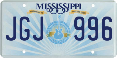 MS license plate JGJ996
