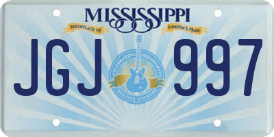 MS license plate JGJ997