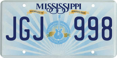 MS license plate JGJ998