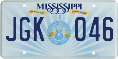 MS license plate JGK046