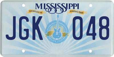 MS license plate JGK048
