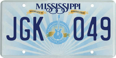 MS license plate JGK049