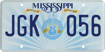 MS license plate JGK056