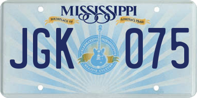 MS license plate JGK075