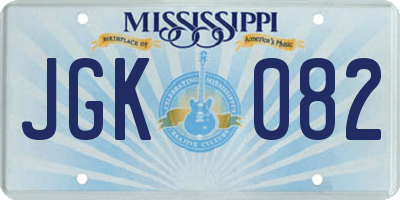 MS license plate JGK082