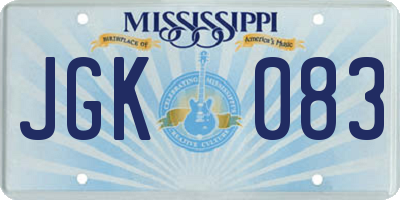 MS license plate JGK083