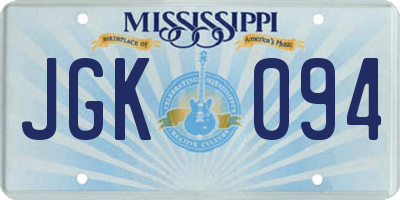 MS license plate JGK094