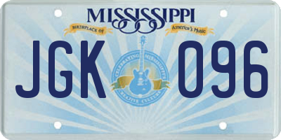 MS license plate JGK096