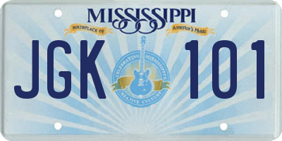 MS license plate JGK101