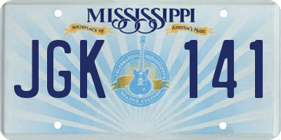 MS license plate JGK141