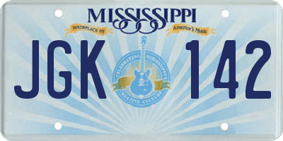 MS license plate JGK142