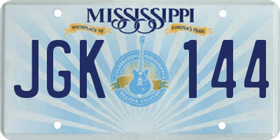MS license plate JGK144