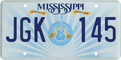 MS license plate JGK145