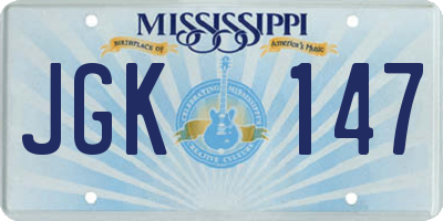 MS license plate JGK147