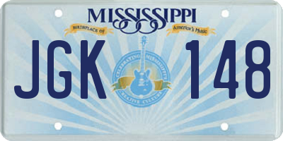 MS license plate JGK148