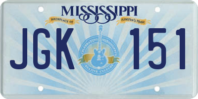 MS license plate JGK151