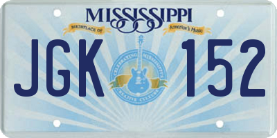 MS license plate JGK152