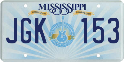 MS license plate JGK153