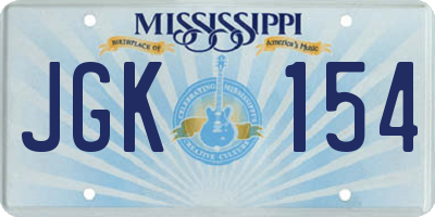 MS license plate JGK154