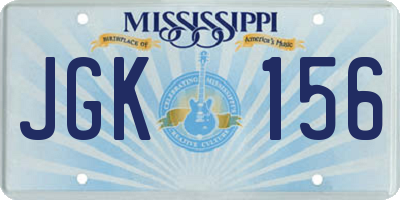 MS license plate JGK156