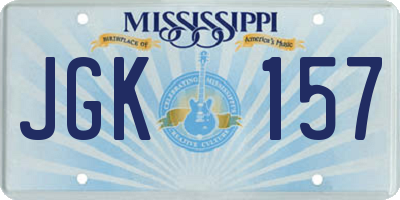 MS license plate JGK157