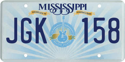 MS license plate JGK158
