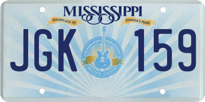 MS license plate JGK159