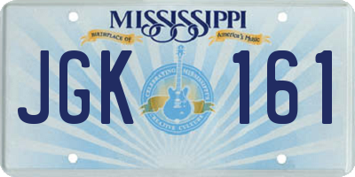 MS license plate JGK161