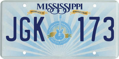 MS license plate JGK173