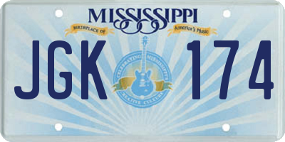MS license plate JGK174