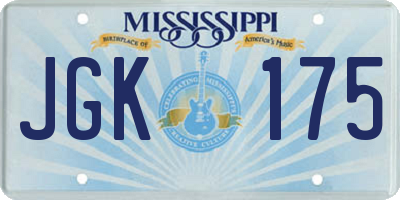 MS license plate JGK175