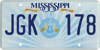 MS license plate JGK178