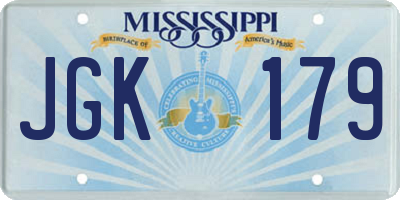 MS license plate JGK179