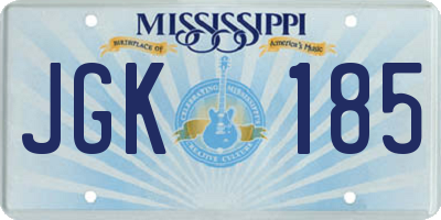 MS license plate JGK185