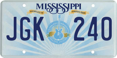 MS license plate JGK240