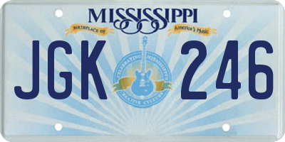 MS license plate JGK246