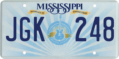 MS license plate JGK248