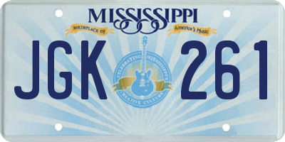 MS license plate JGK261