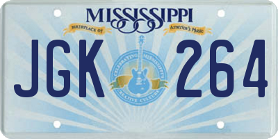MS license plate JGK264