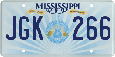 MS license plate JGK266