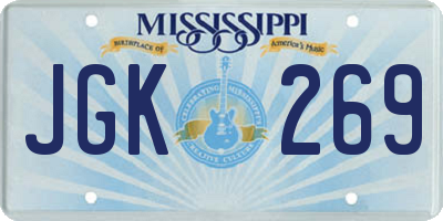 MS license plate JGK269