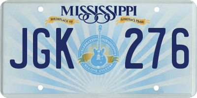MS license plate JGK276