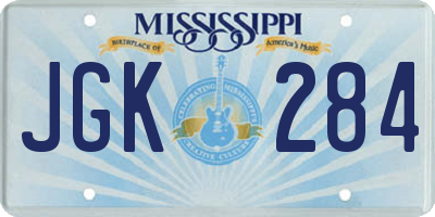 MS license plate JGK284