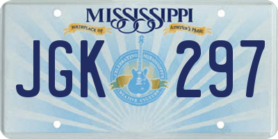 MS license plate JGK297