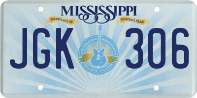 MS license plate JGK306