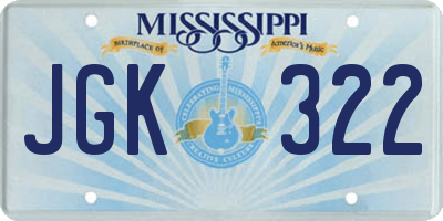 MS license plate JGK322