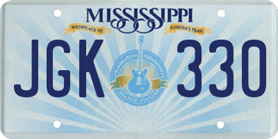 MS license plate JGK330