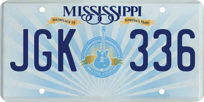 MS license plate JGK336