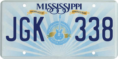 MS license plate JGK338